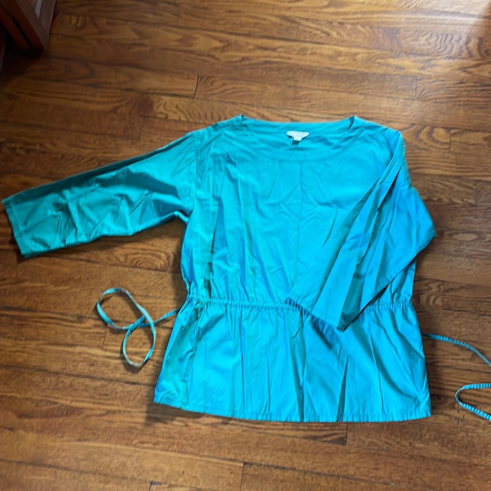 GAP green poplin cotton blouse, Size M